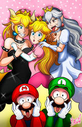 Bowsette x Peach x Boosette by aomehigurashi258
