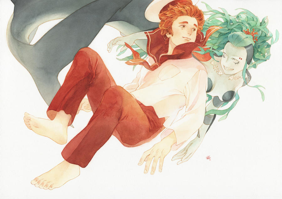 Sailor and Mermaid by chernotrav