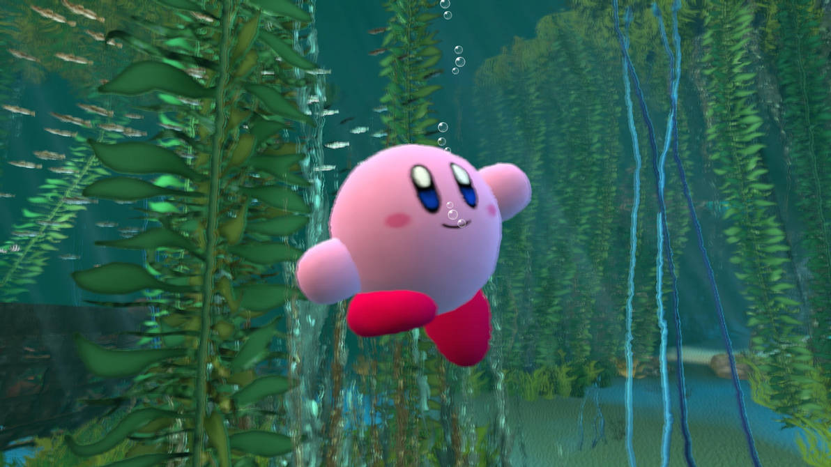 Kirby floating underwater by kuby64 on DeviantArt