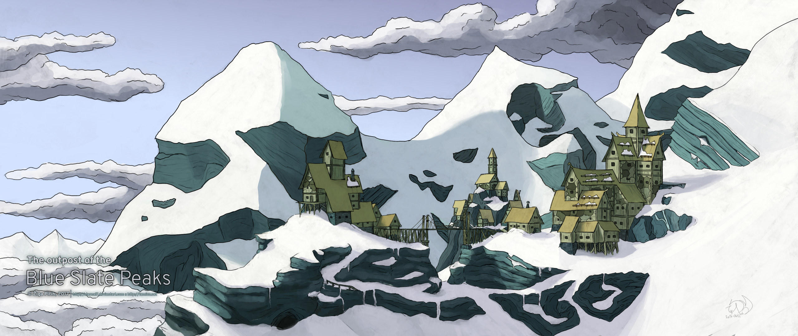 Outpost of the Blue Slate Peaks by xTernal7