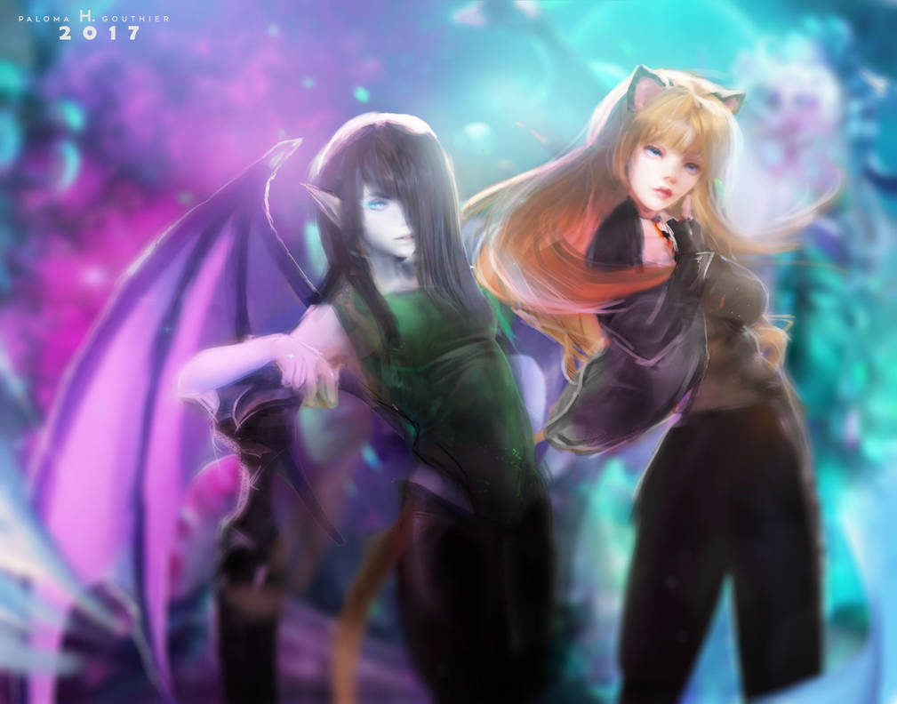 Syluna and Octavia by PalomaGouthier