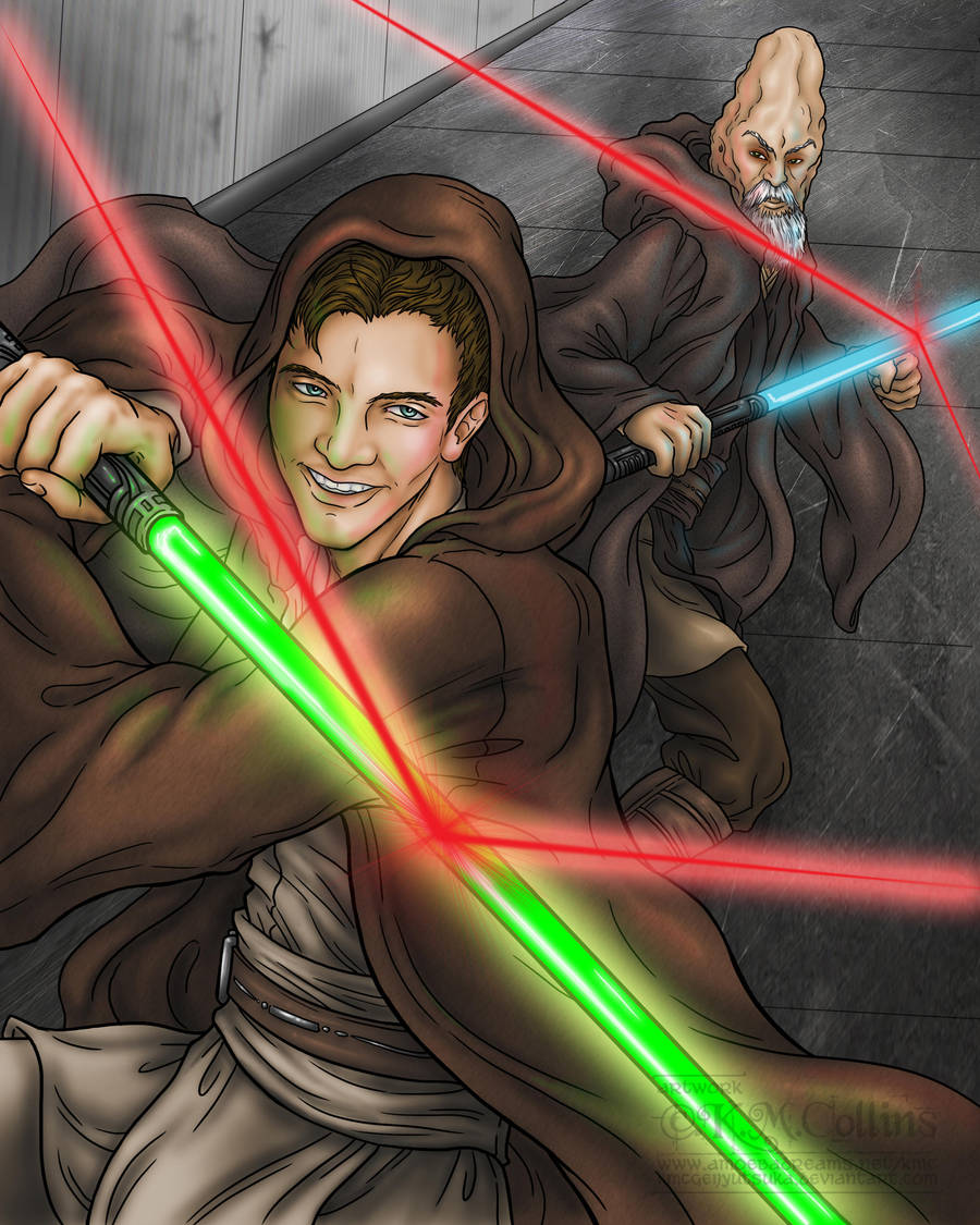 Ki Adi Mundi and Padawan II by KMCgeijyutsuka