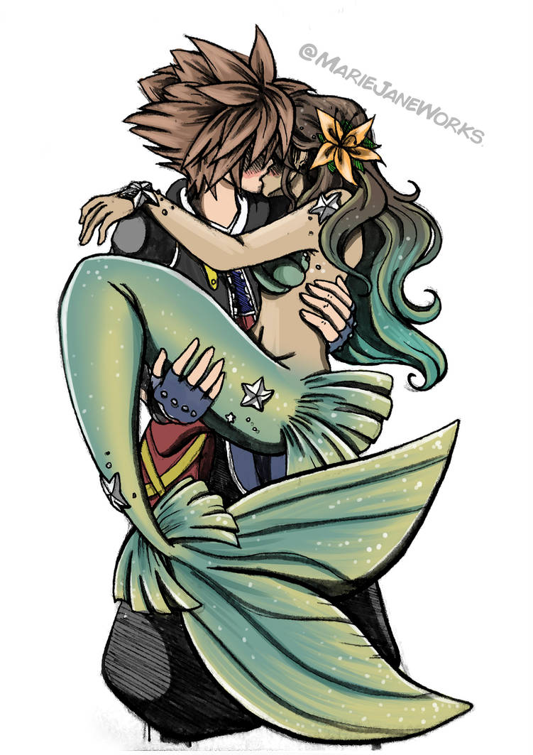 Sora and his Mermaid by MarieJaneWorks