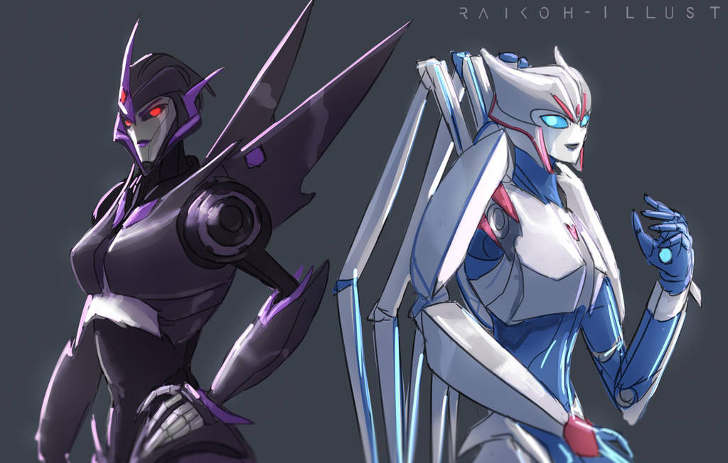 Shattered Glass Arcee and Airachnid by RaikohIllust on DeviantArt