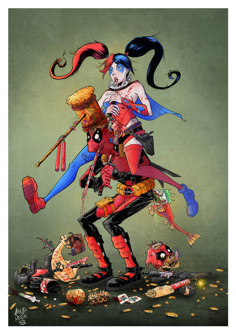 Deadpool and Harley Quinn. by on DeviantArt