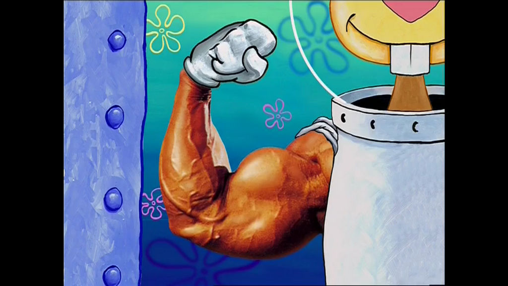 spongebob squarepants sandy cheeks muscle growth 2 by Artmaster6778757
