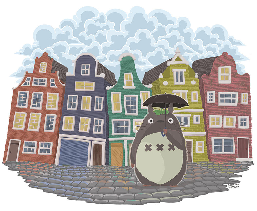 My neighbor Amsterdam (Totoro fan art) by Syntetyc