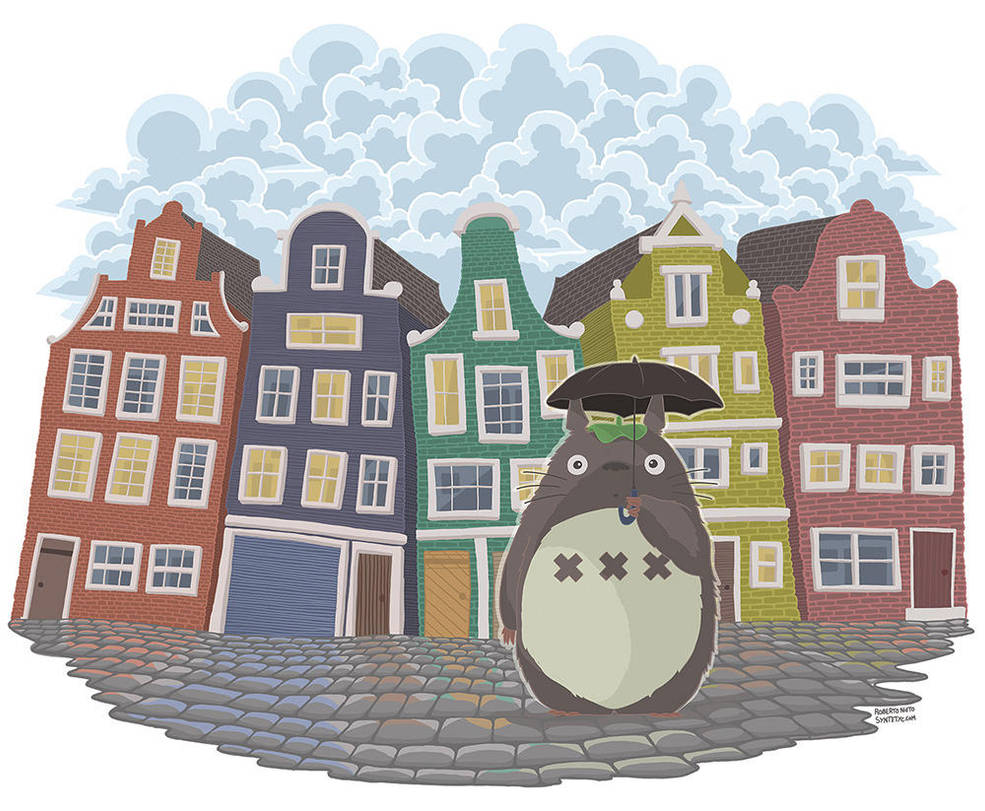My neighbor Amsterdam (Totoro fan art) by Syntetyc