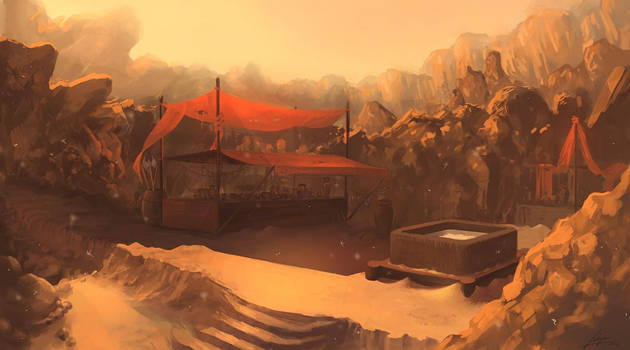 desert encampment by freelancerart