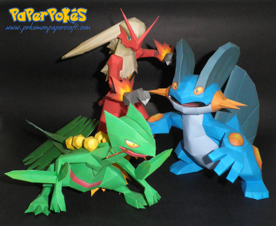 Hoenn Final Starter Evolutions by Carnilmo