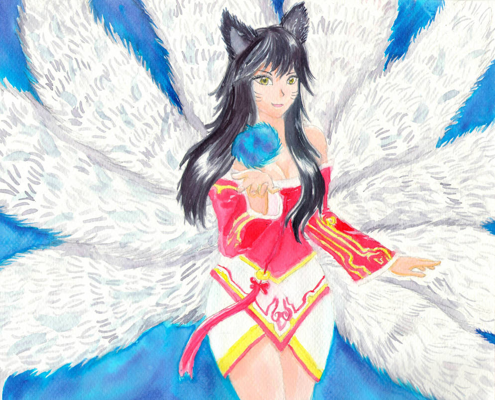 Ahri League of Legends Watercolor Fanart by firecloak Ahri League of Legends Watercolor Fanart by firecloak