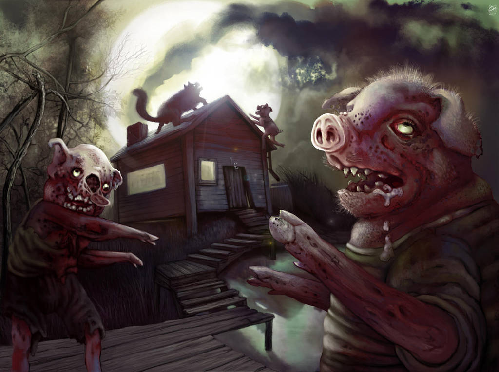 The Three Little Zombie Pigs by TheSolitaryReaper