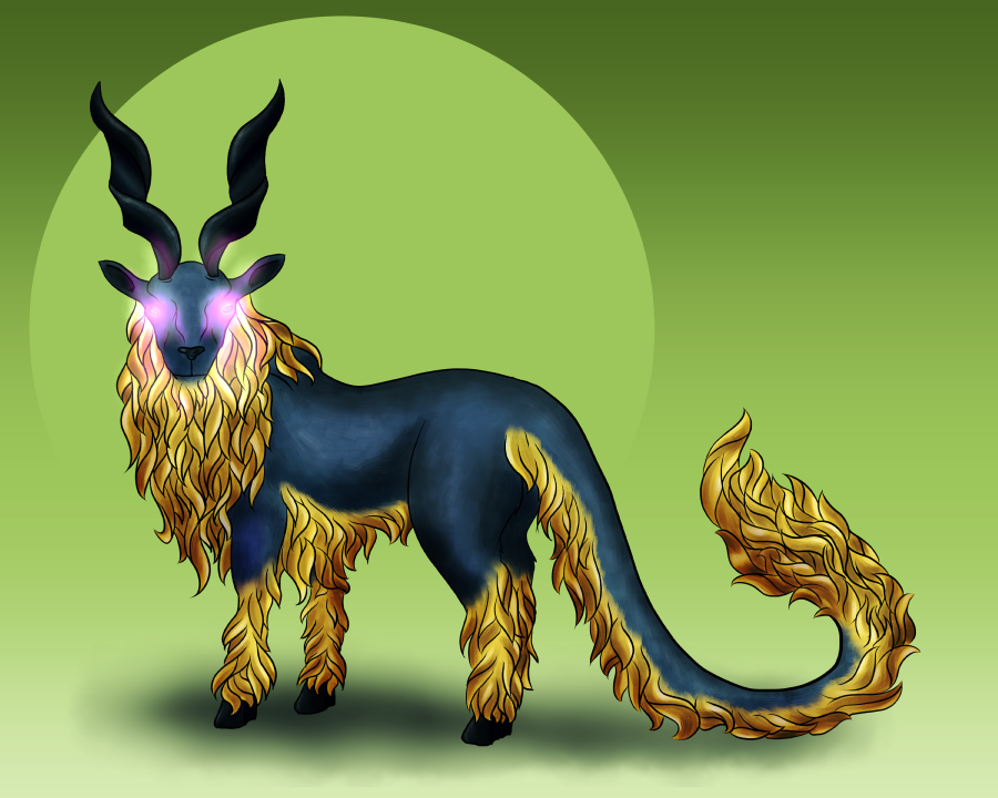 Randomizer sketch 4 - Supernatural goat dragon by Deimonian