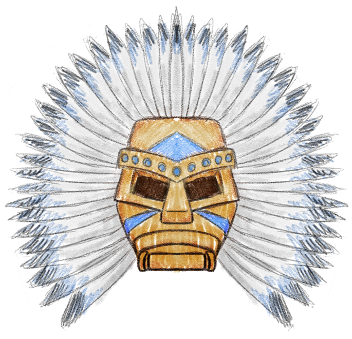 Populous: The Beginning - blue tribe shaman's mask by Deimonian