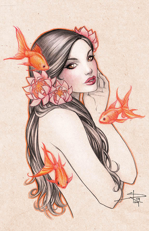 Gold Fish Girl by Sabinerich