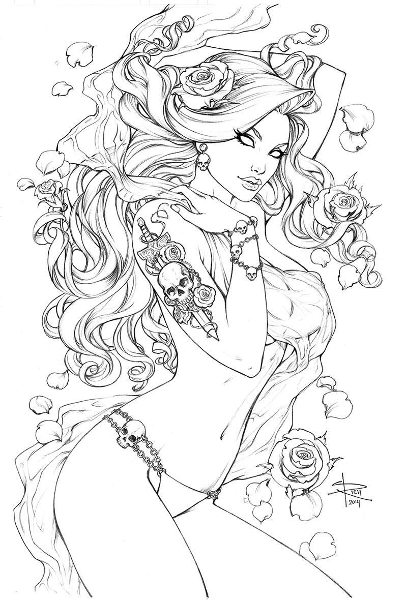LADY DEATH: DREAMY pencils by Sabinerich