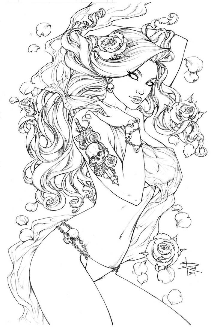 LADY DEATH: DREAMY pencils by Sabinerich