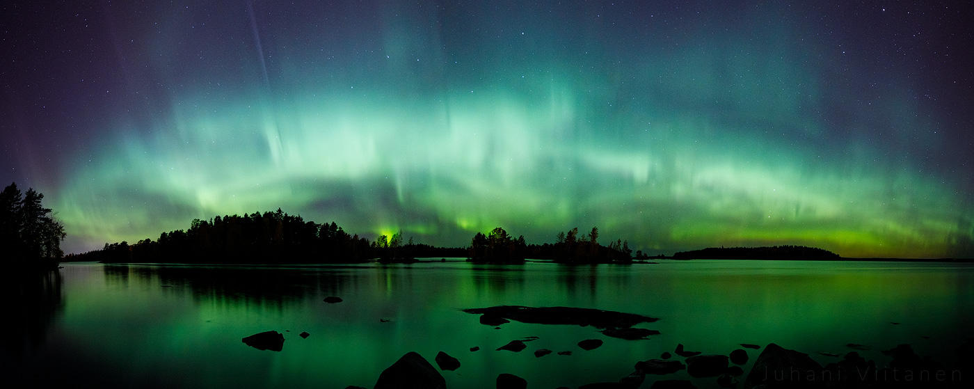 Northern lights panorama by JuhaniViitanen Northern lights panorama by JuhaniViitanen