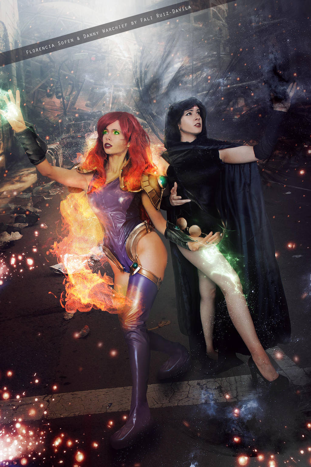 Starfire and Raven - Teen Titans - DC Comics by FioreSofen