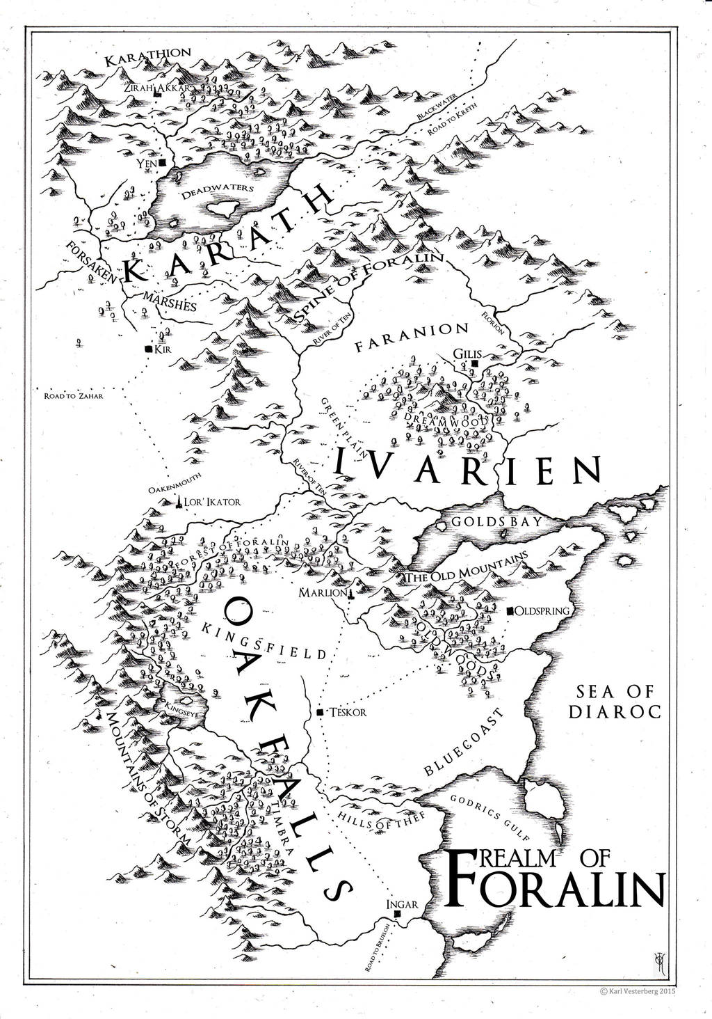 Private Map: the realm of Foralin 2015 by Traditionalmaps