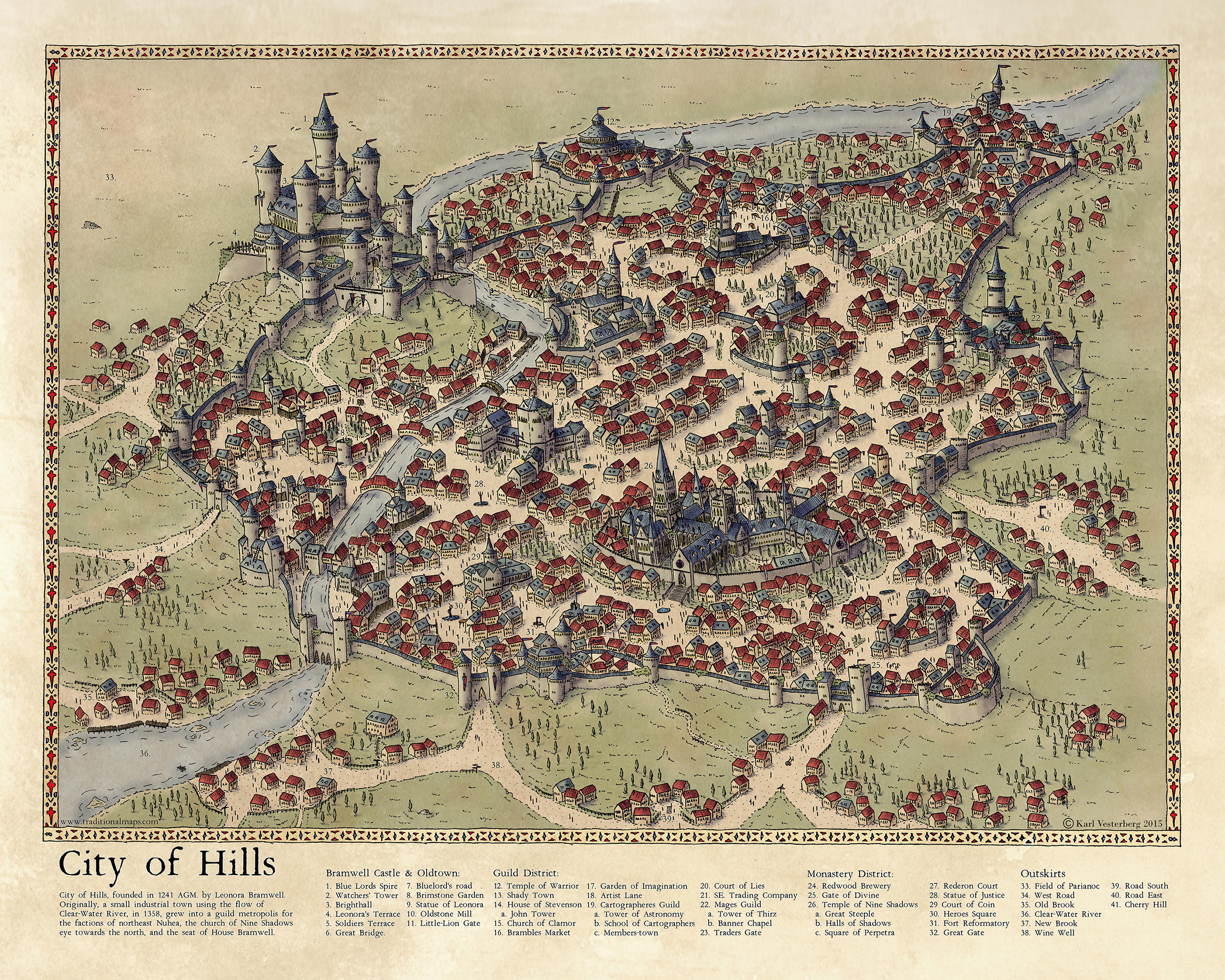 City of Hills 2015: Challenge Map by Traditionalmaps