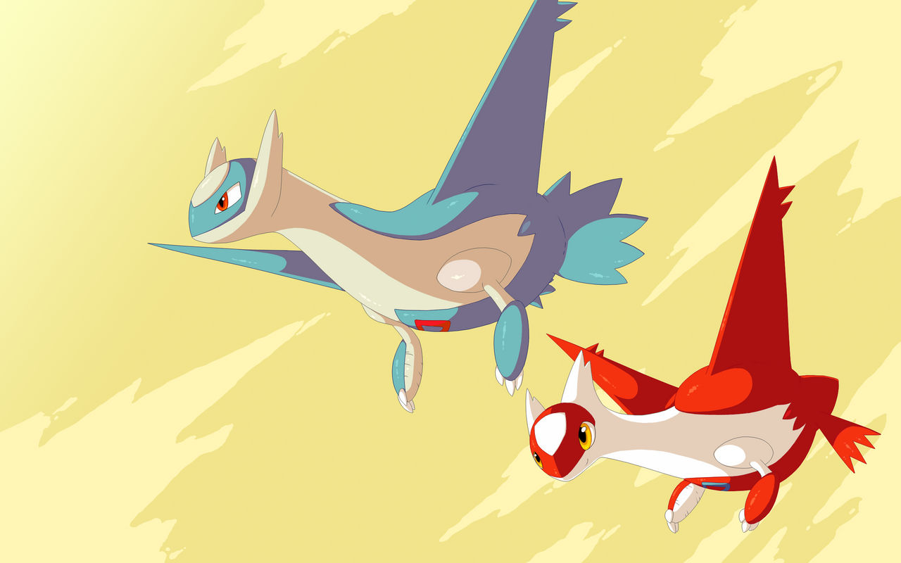 Latios and latias wallpaper by RawChomp