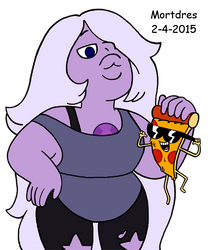 Amethyst and Pizza Steve by Mortdres
