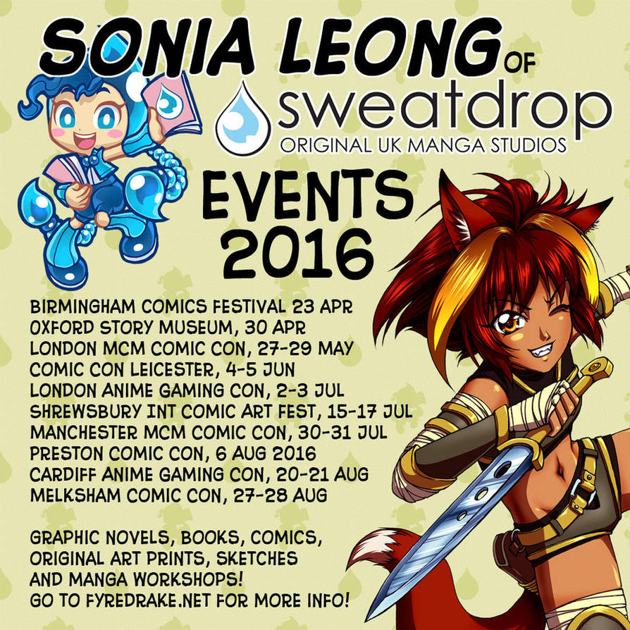Sonia Leong 2016 Events! by sonialeong