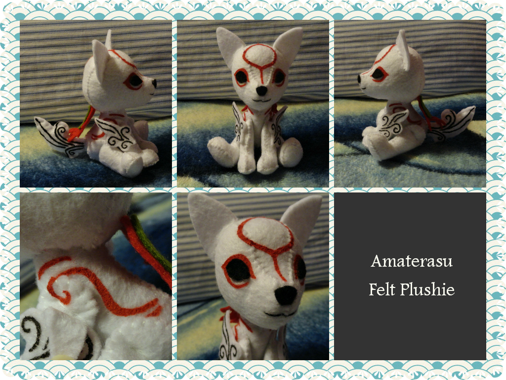 Handmade Amaterasu Felt Plushie by whitecorgi
