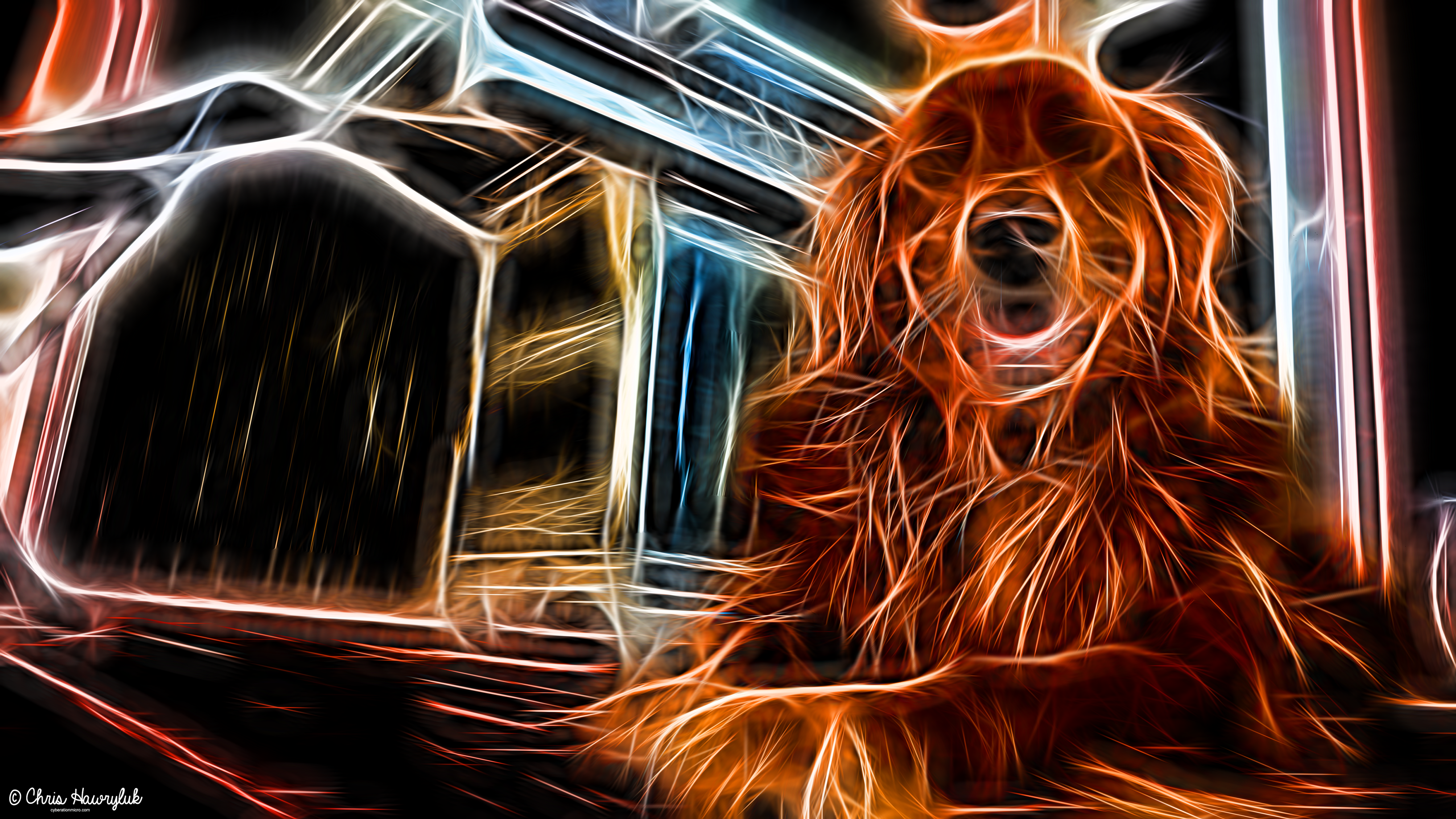 Neon Golden Retriever by destructiveburn