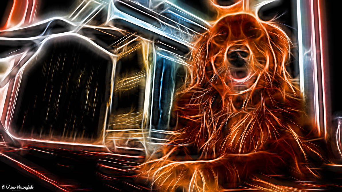 Neon Golden Retriever by destructiveburn