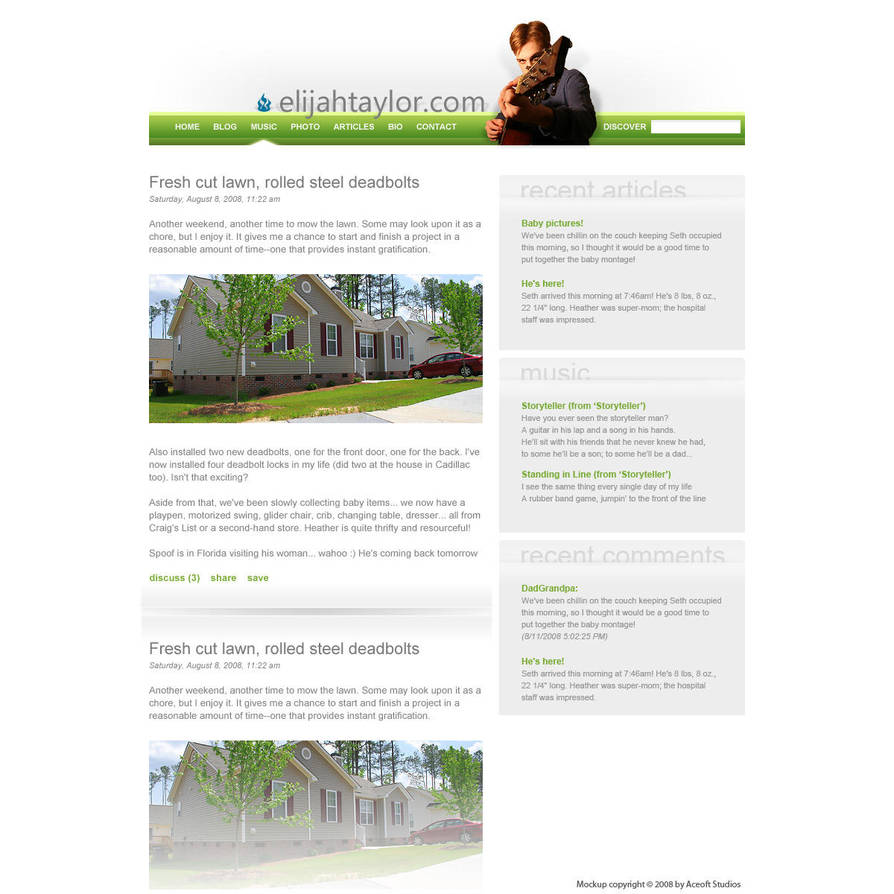 elijahtaylor.com v5 mockup by aceoft