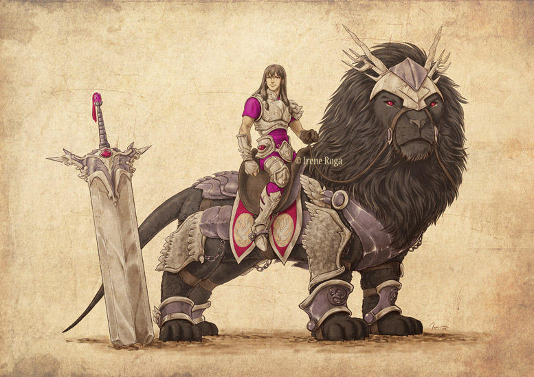 Warrior and his mount by IreneRoga