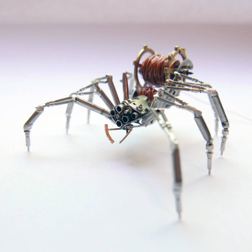 Watch Parts and Recycled Wire Spider No 92 by AMechanicalMind