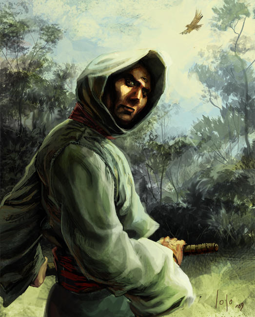 Hooded swordsman by LolosArt