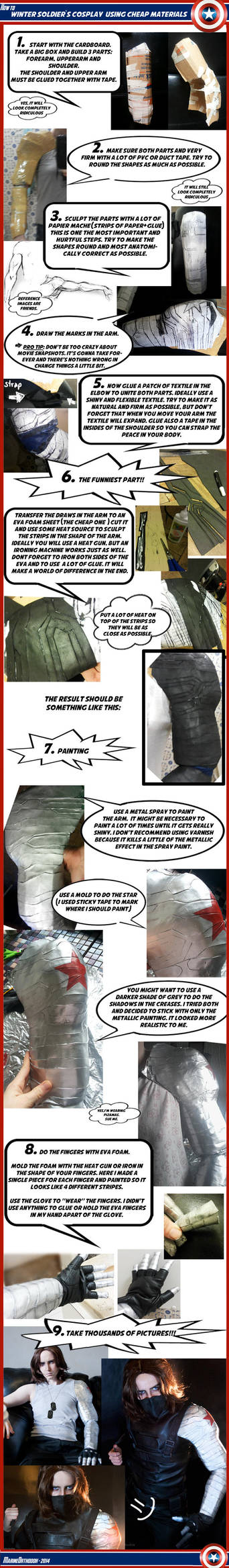 TUTORIAL - Winter Soldier's metal arm by marinecosplaybr