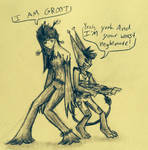 Groot and rocket Cosplay by OtakuNeko2499