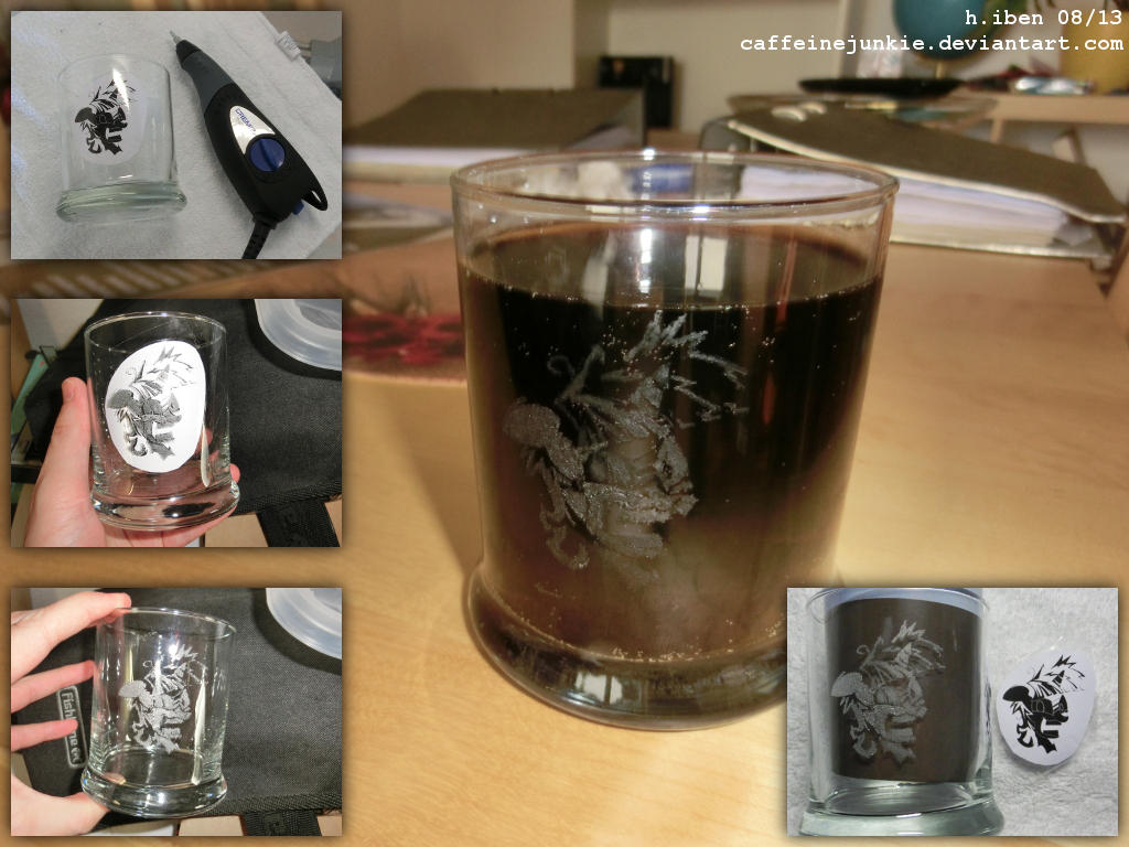 First Try at Glass Engraving by caffeinejunkie