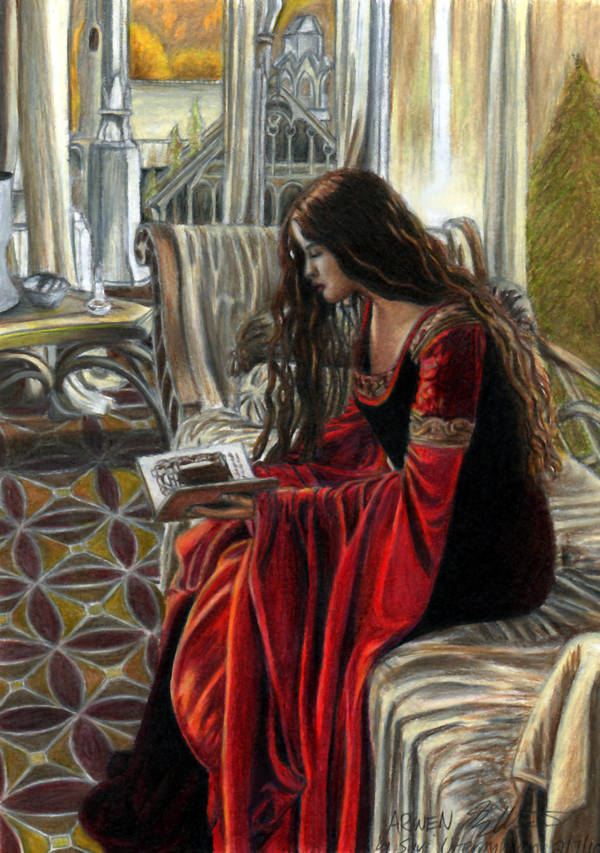 Arwen Reading- Colored by AinuLaire