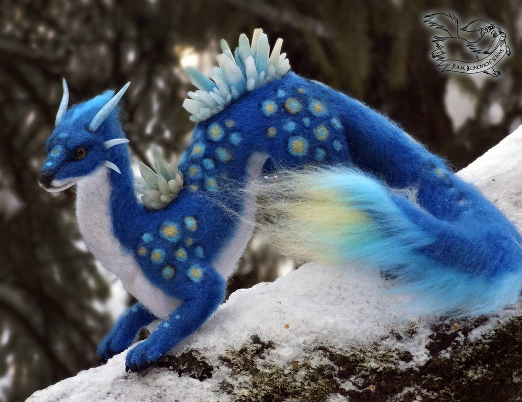 Needle felted fantasy dragon. by YuliaLeonovich