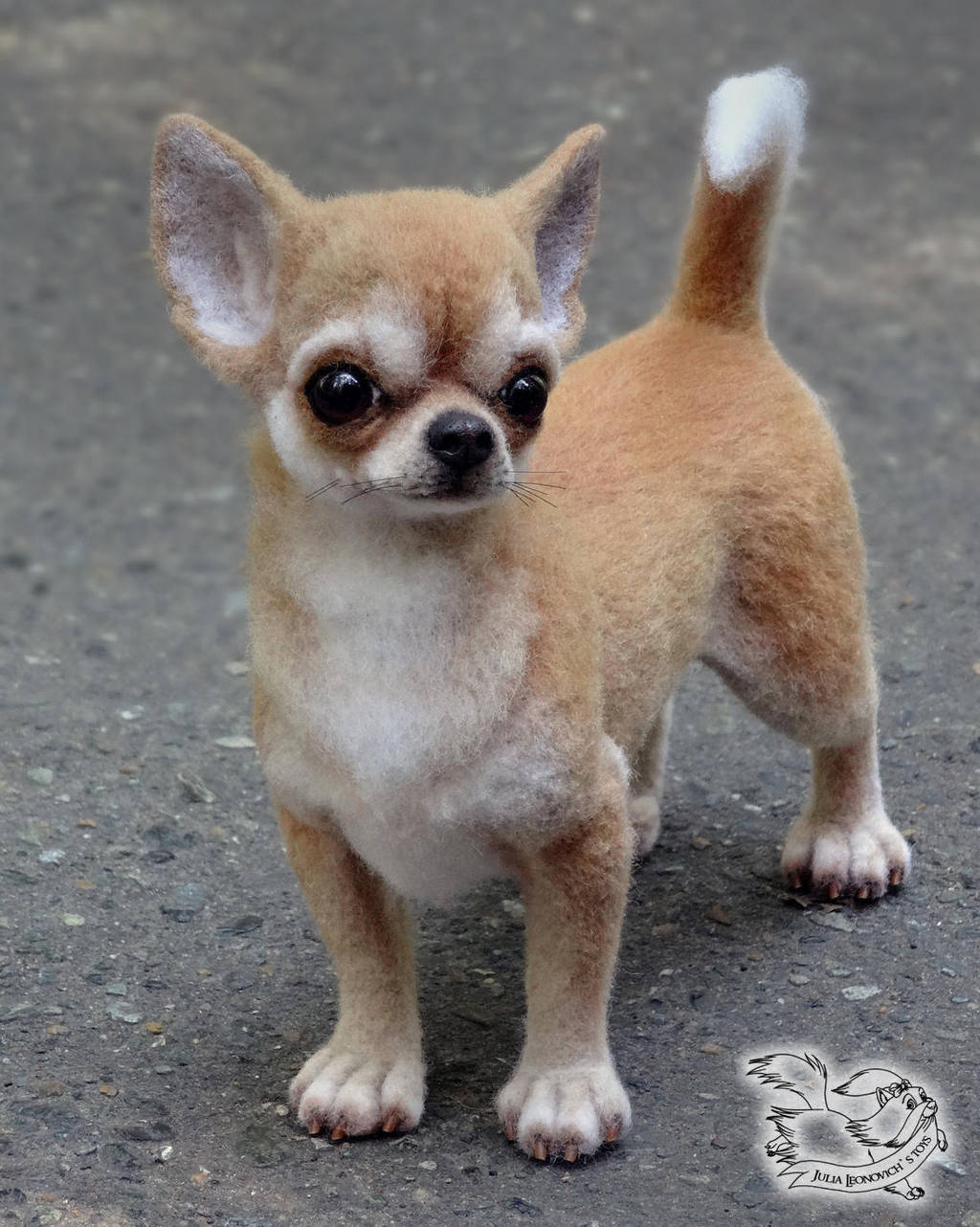 Needle felted Chihuahua by YuliaLeonovich