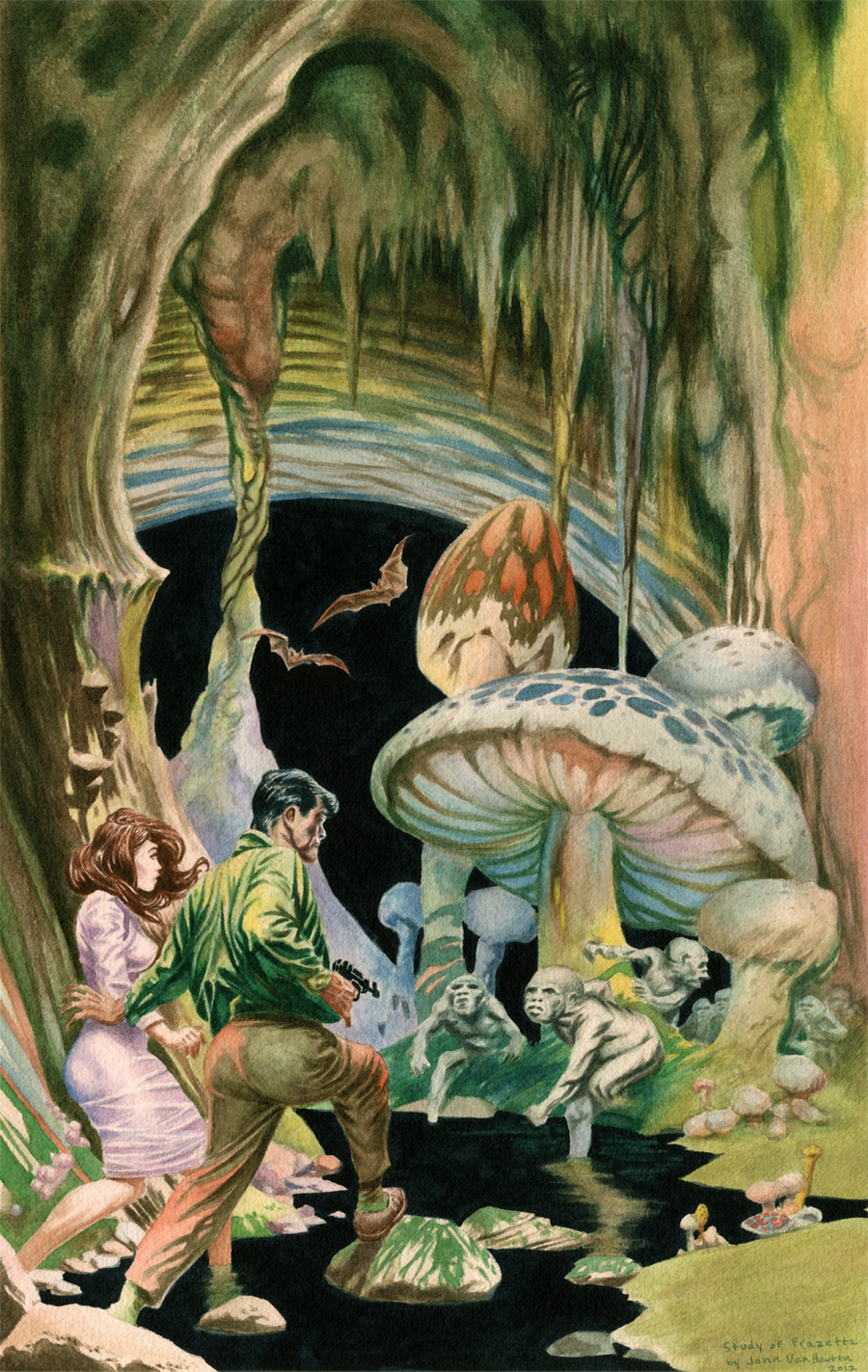 Frank Frazetta Watercolor Study by jbyrd117