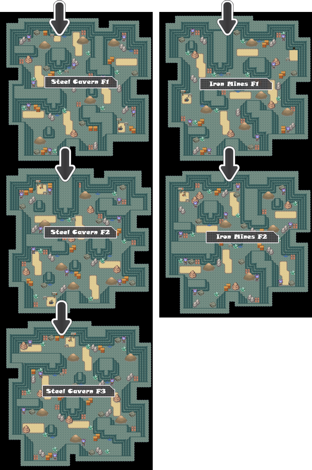 Zone 13 Steel Caves Zone Map Pokemon Like MMORPG by MonsterMMORPG