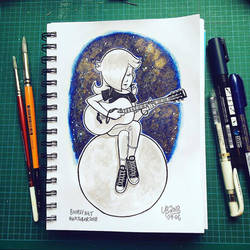 Inktober 2018 #1: Guitar Rosalina by TheBourgyman