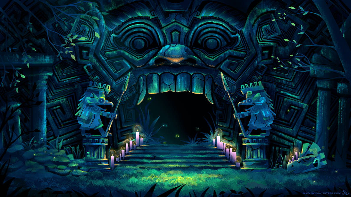 Ancient Ruins Temple Entrance Concept Art by SylviaRitter