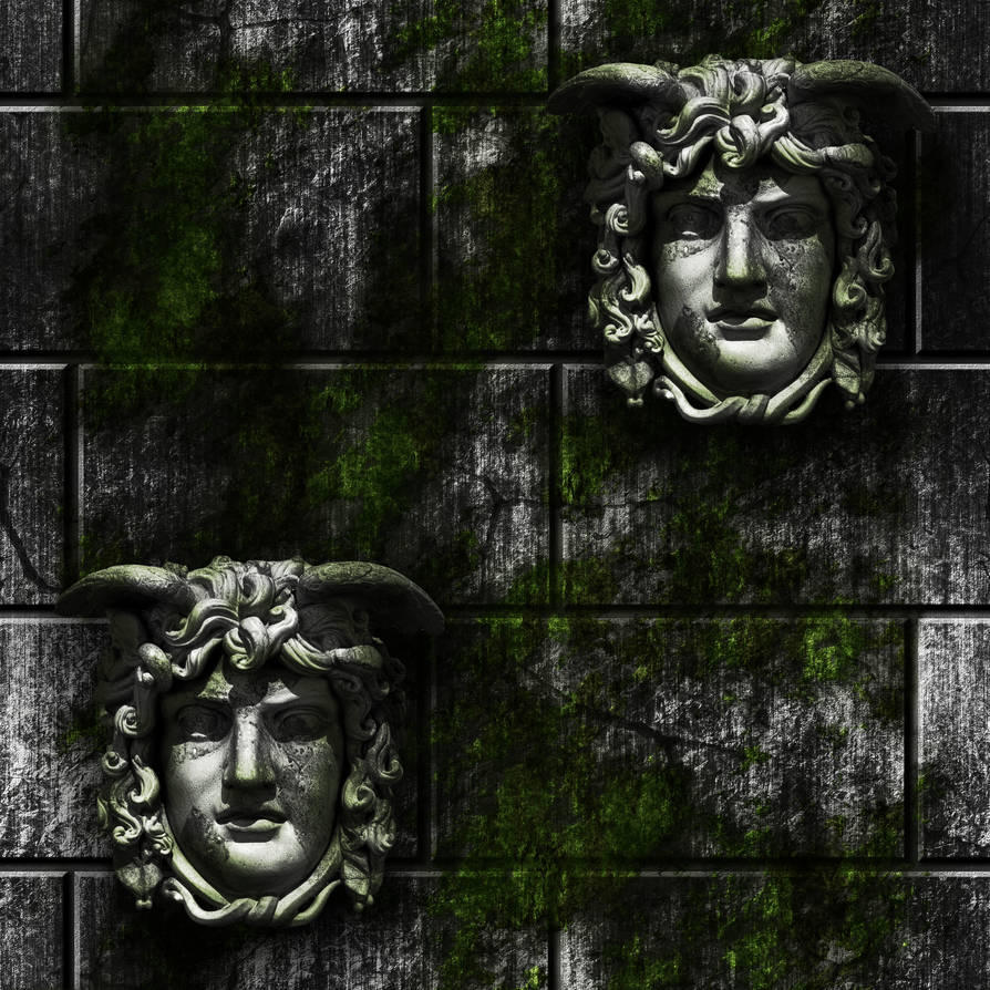 Grey Stone Bricks with moss and gargoyle faces by Hoover1979