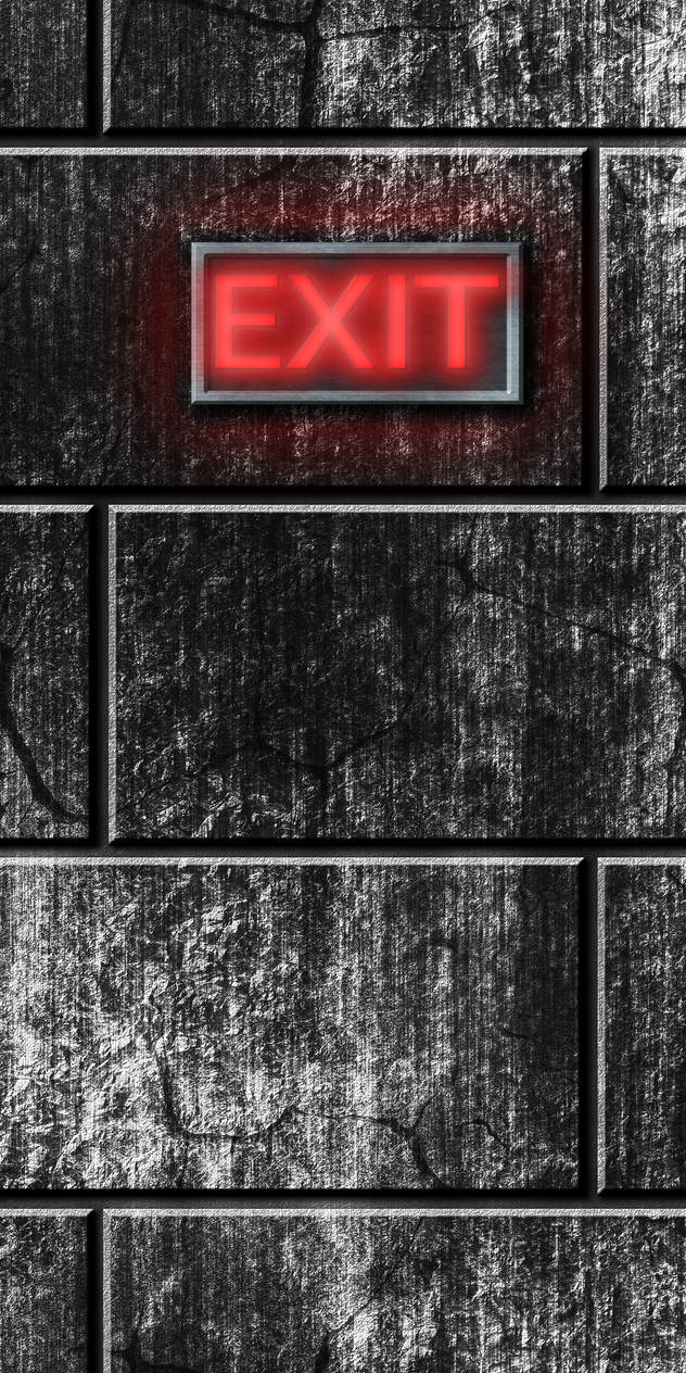 Grey Stone Bricks with Exit sign by Hoover1979