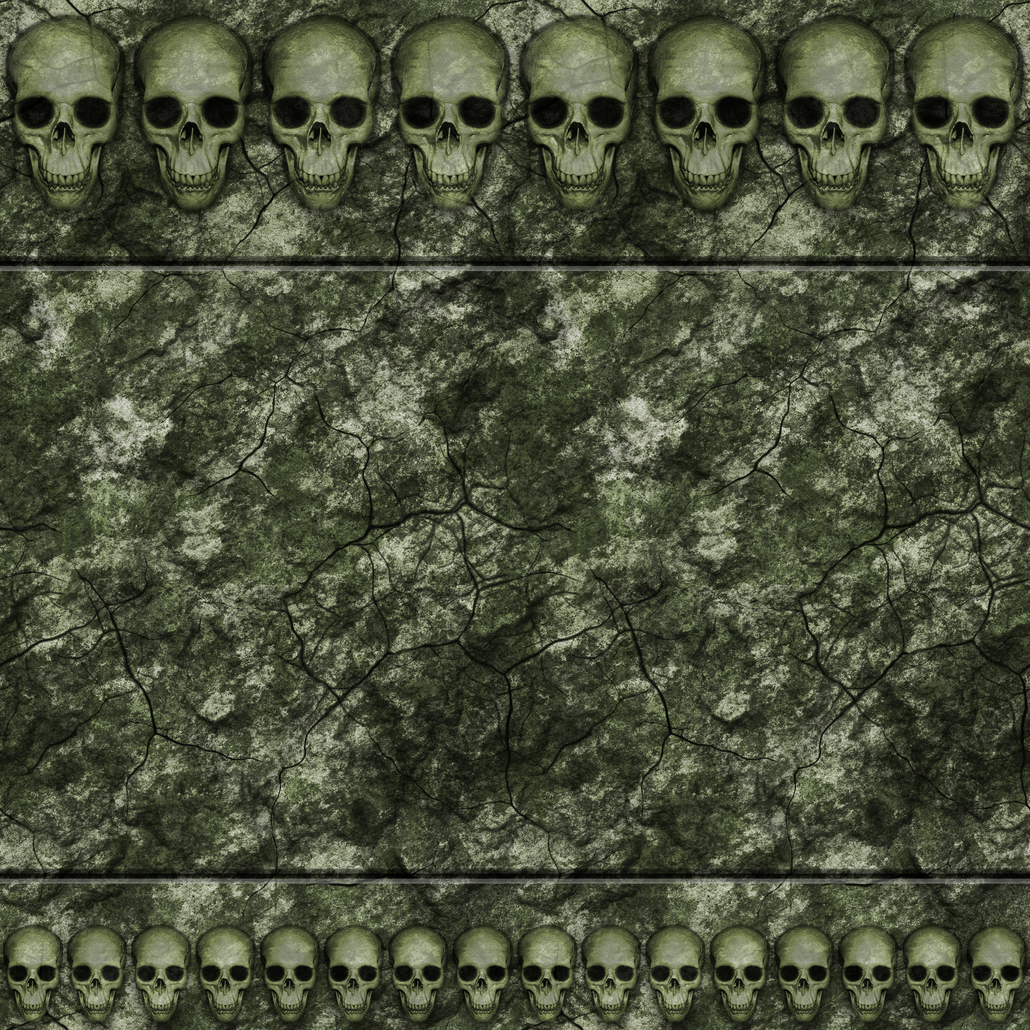 Green Stone Wall with Skulls 02 Remake by Hoover1979