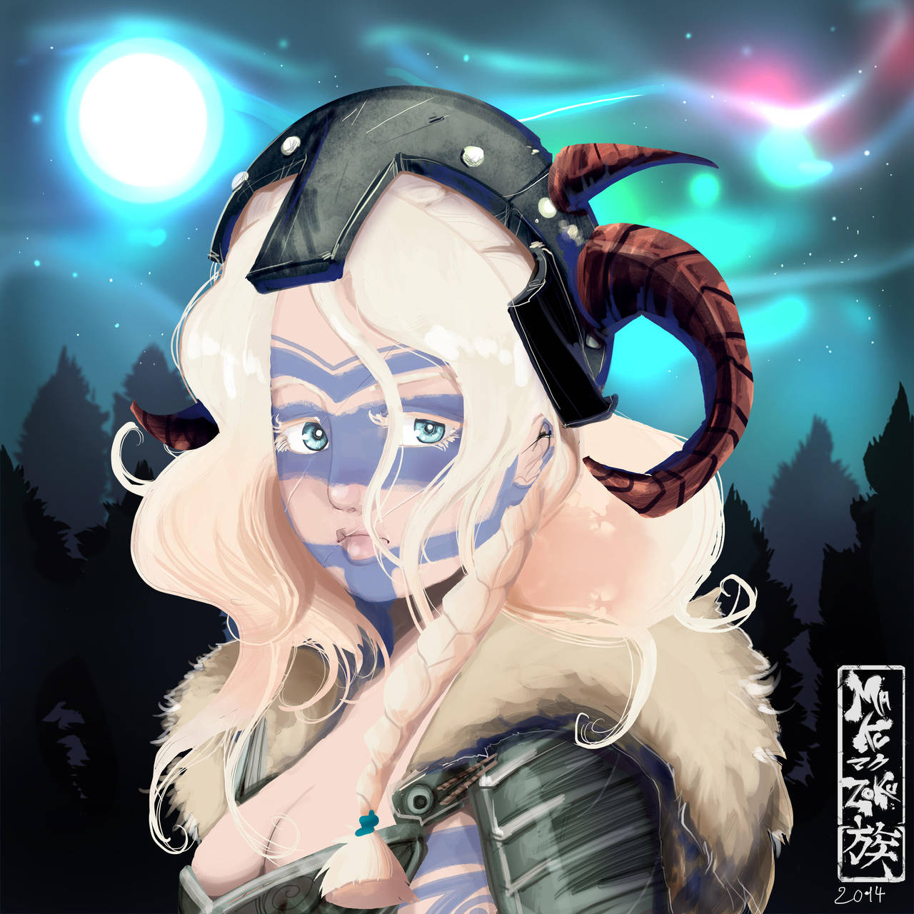 Viking girl Christmas doodle by MaKuZoKu