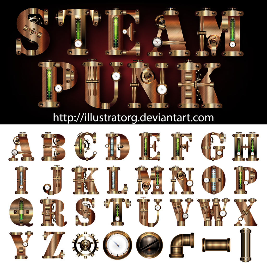 Steampunk FONT V3 by on DeviantArt